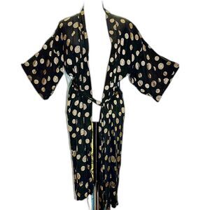 Tu-Ahn Brocade Embroidered Longevity Kimono Robe Sz M